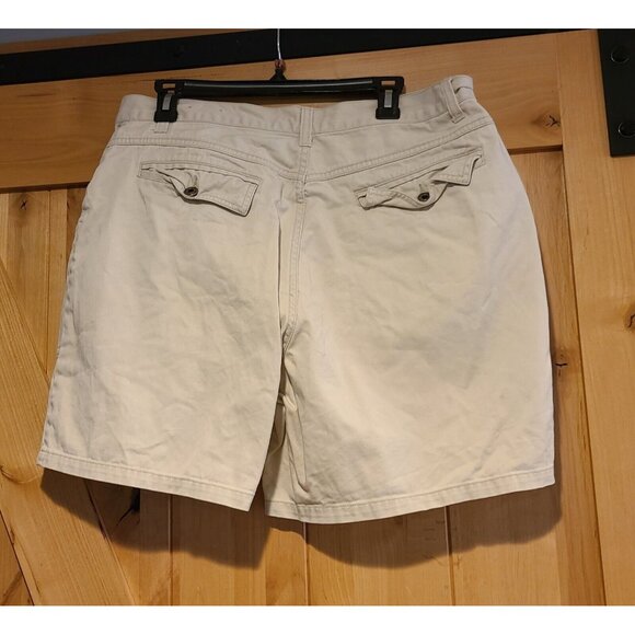 Vintage FADED GLORY Cargo Shorts Missy Size 18 Khaki Tan VTG Y2K High Rise - Picture 2 of 14